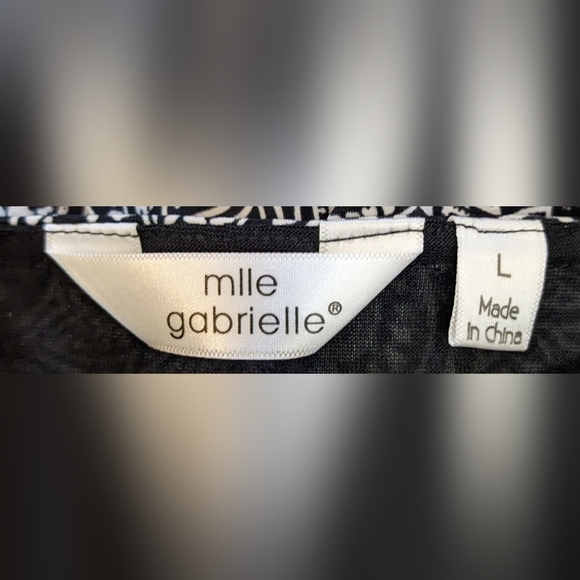 Pre-owned Paisley black and white MLLE Gabriel long sleeve dress size large, TE - Picture 2 of 3